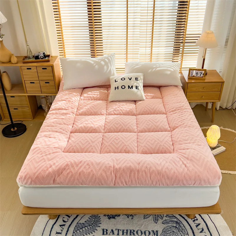 Lamb Velvet Mattress Thickened Cushion Home Tatami Dormitory Single Student Dormitory Bed Carpet Sponge Double Bed Weighted Mat