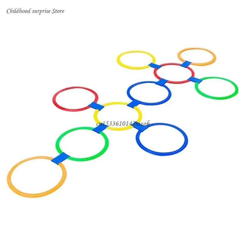 Colorful Jump Hoop Set Indoor Sports Game Physical Training Jumping Hoops Family Backyard Activity Toy Children Gift Dropship