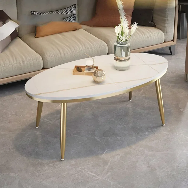 Luxury Gold Coffee Tables Modern Metal Nordic Minimalist Side Table Small Marble Effect Mesa De Centro De Sala Home Furniture