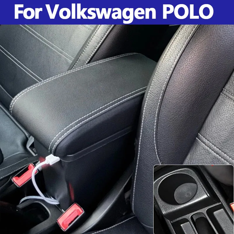 

Для Volkswagen POLO Mk5 6R Vento подлокотник 2012-2018 специальный новый центральный консоль модифицированный ящик для хранения автомобильных аксессуаров обновление