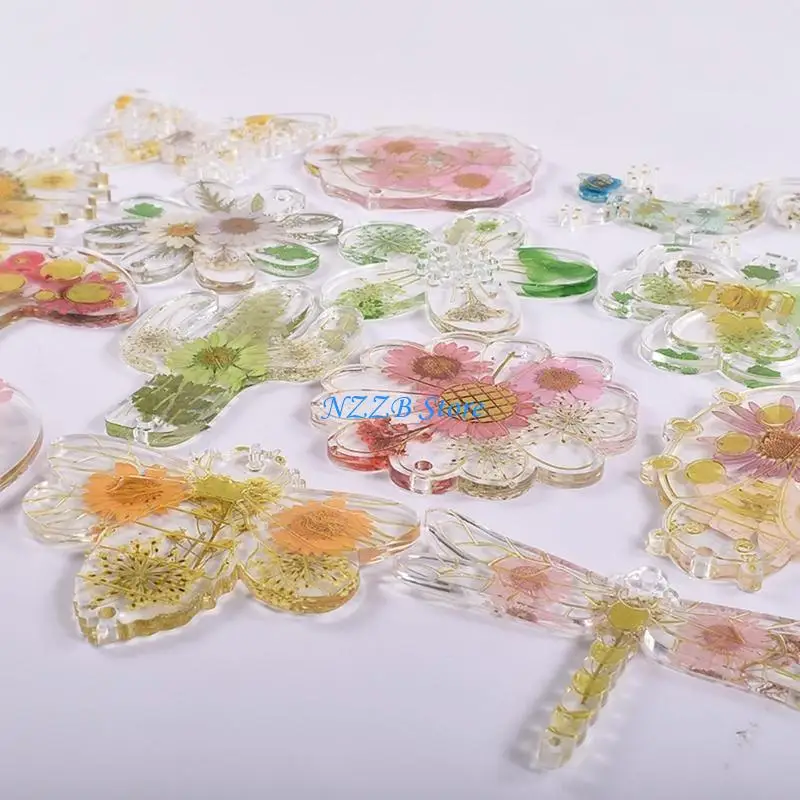 

T21F Silicone Keychain Pendant Mold DIY Jewelry Casting Mold for Earrings Hangtag