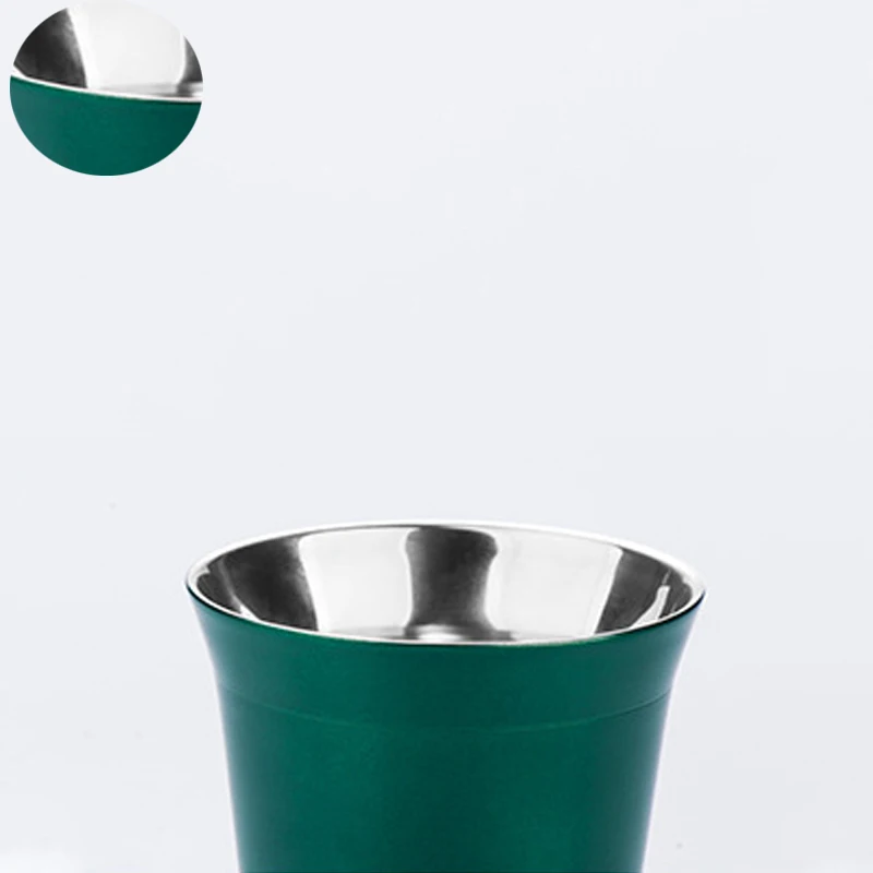 80ml 304 Stainless Steel Coffee Cups Wine Glass Espresso Mugs Double Wall Heat Insulated Capsule Cup Small Capacity Tea Bottle