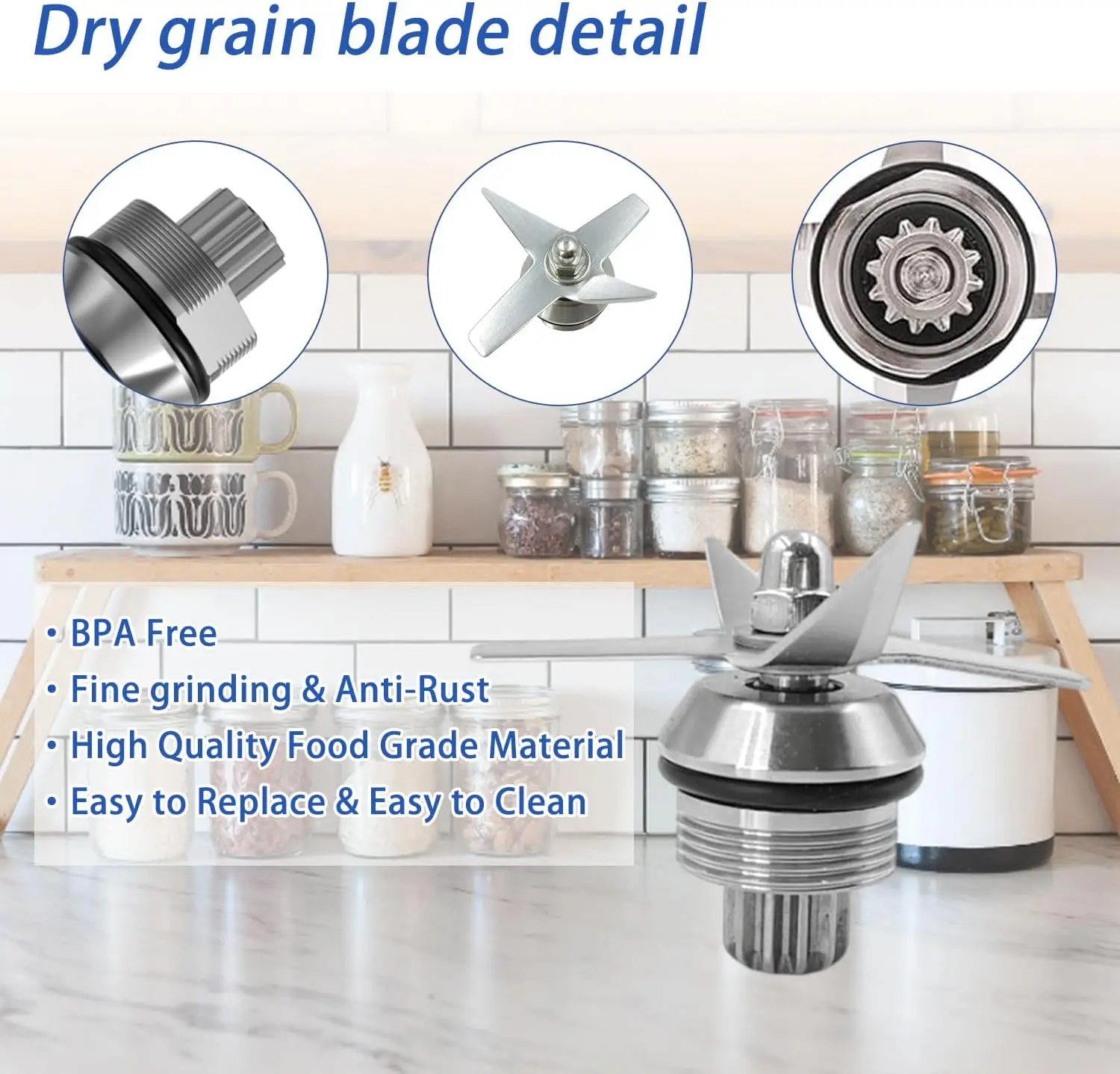 Conjunto de Lâminas de Substituição Compatível com Liquidificador Vitamix 5000 5200 6300 7500 750 780 Peças de Reposição