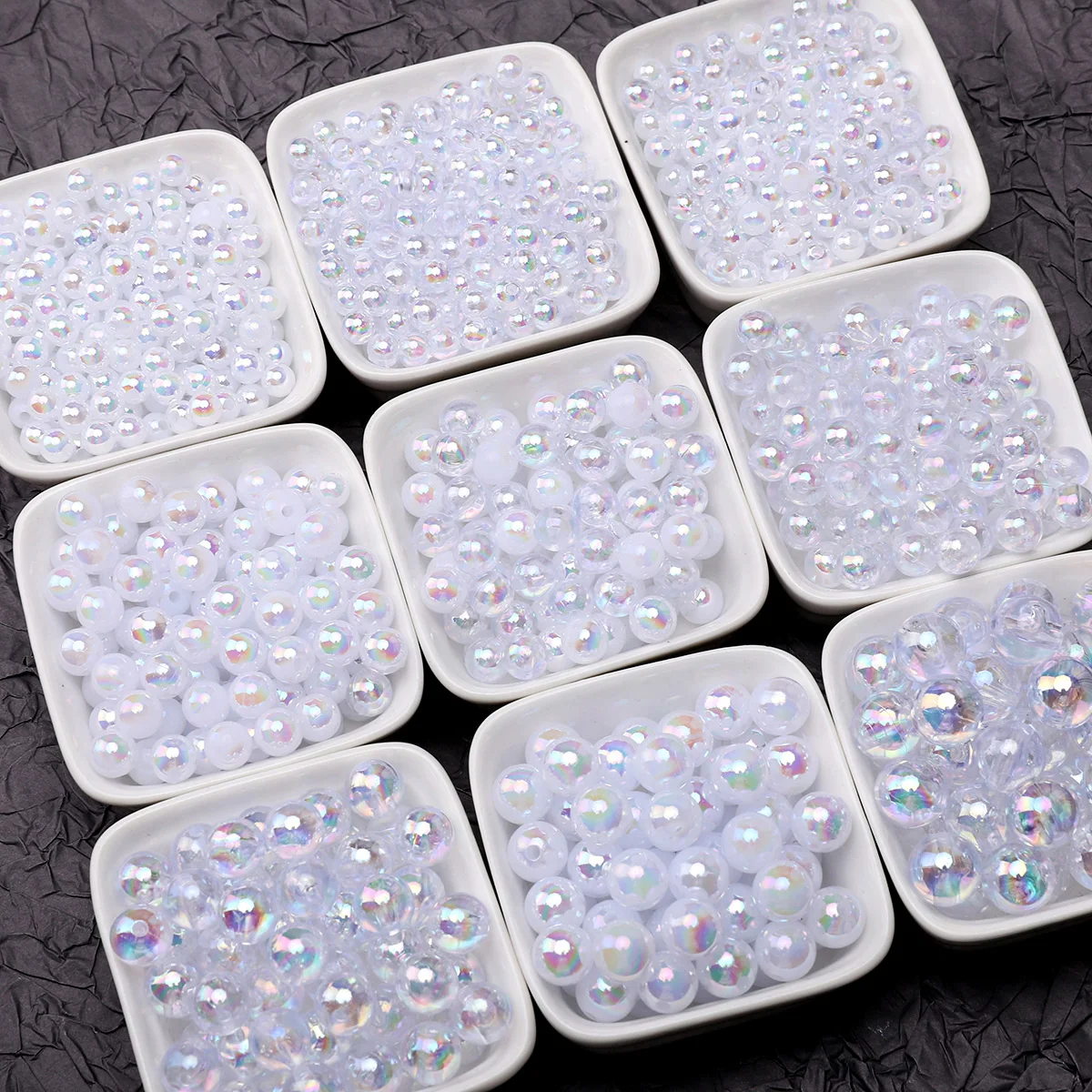 6-12mm Colour AB Charms Round Acrylic Beads Loose Spacer Beads for Jewelry Makeing DIY Handmade Bracelet Accessories