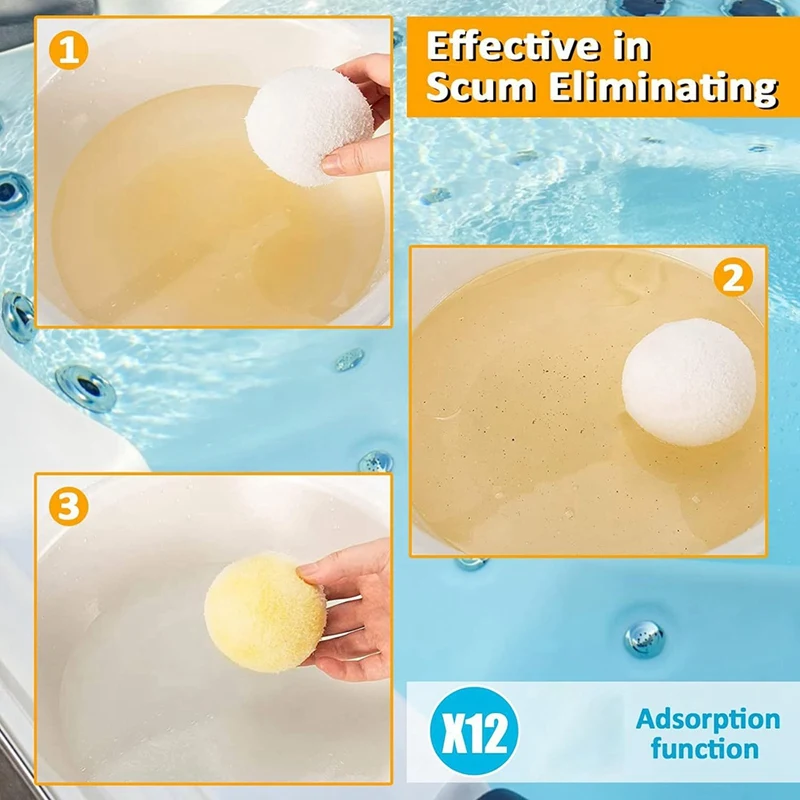 Reusable Oil-Absorbing Sponge Ball Washable Sponge Ball Floating Pool Filter Sponge Ball