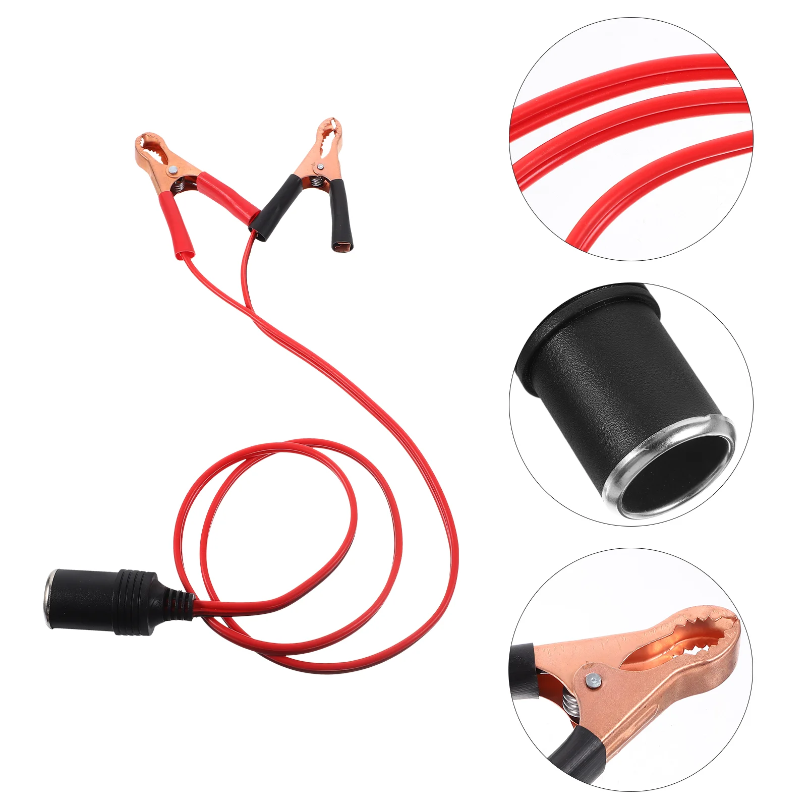 15M Car Terminal Clamp Clip-on Cigarette Lighter Socket Power Adapter Car Booster Jumper Cables