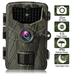 Caméra de chasse et de suivi des sentiers, vision nocturne infrarouge, caméras sauvages, pièges photo, surveillance quelque part, HC804A, 20MP, 1080P