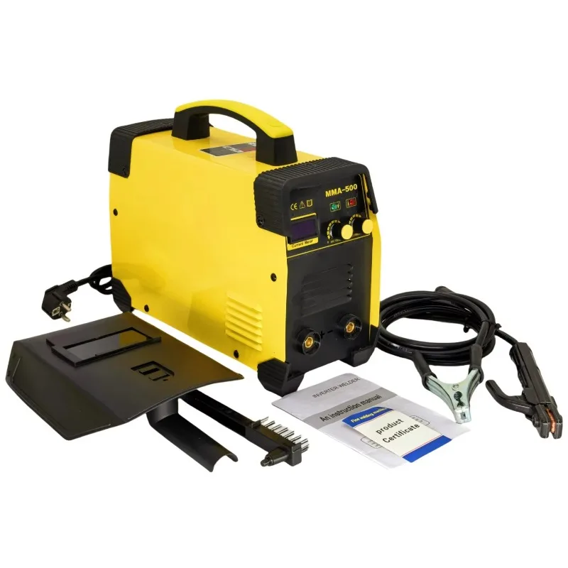 Saldatore manuale ad arco 500A Cavi da 1,8 m Ciclo di lavoro al 60% Motore 220 V CC per componenti motore principali IGBT portatili da costruzione