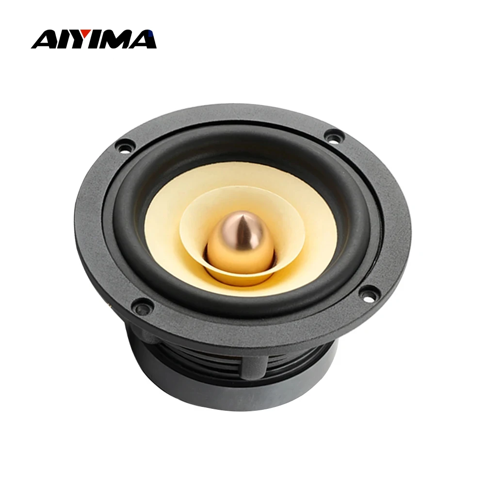 

AIYIMA 1Pcs 4 Inch Full Range Audio Speaker 4 8 Ohm 30W HiFi Speaker Bullet Aluminum Frame Loudspeaker Desktop Bookshelf DIY