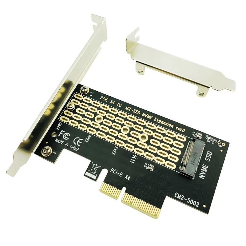 PCIE to NVME SSD Adapter PCI Express 4.0 X4 to M.2 M Key Expansion Card Riser w/ Low Bracket for 2230 2242 2260 2280 M2 NVME SSD