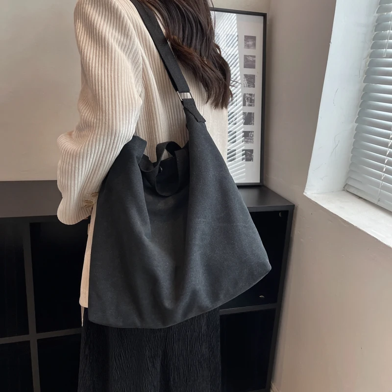 

New Crossbody Women Shoulder Strap Leisure Daily Girls Fashion Big Capacity Handbag Canvas Bags With Large Pockets For Shopping