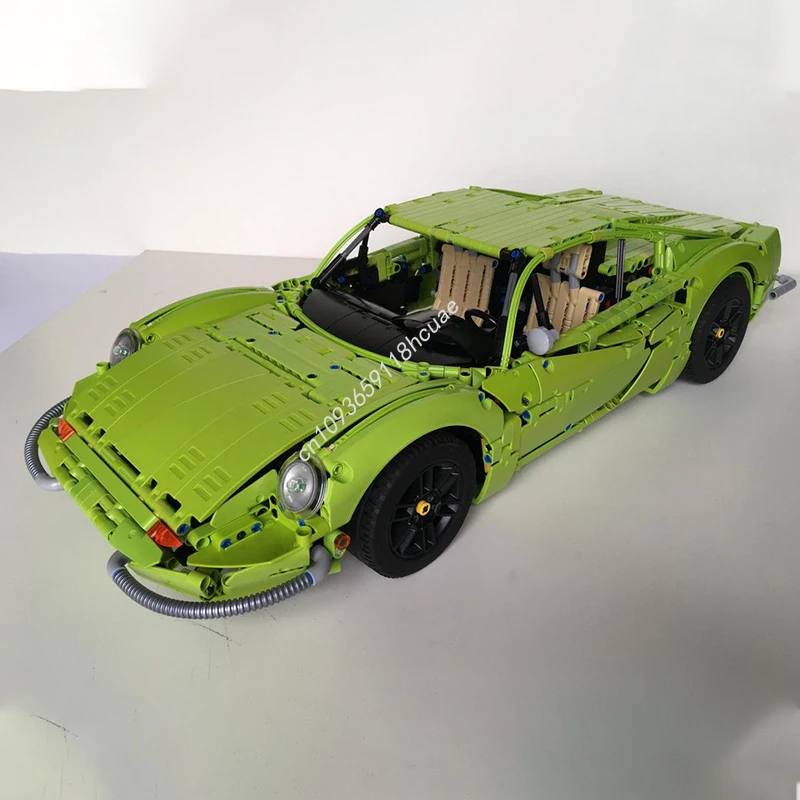 2507개 MOC 페라리에르 디노 GTB 테크닉 모델 블록 모듈형 생일 브릭 건축 장난감 크리스마스 선물