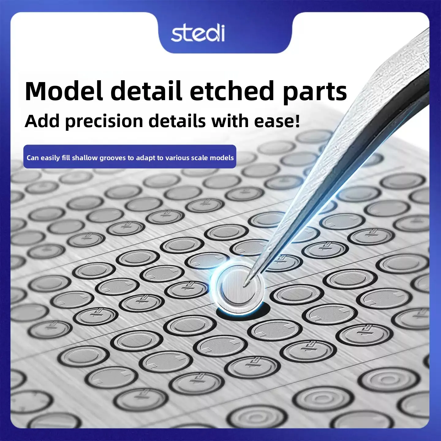 Stedi MS157 Photo-etched Parts 7 Sizes Detail Upgrade Accessories Hobby Military Model Refitting Decorating Tool