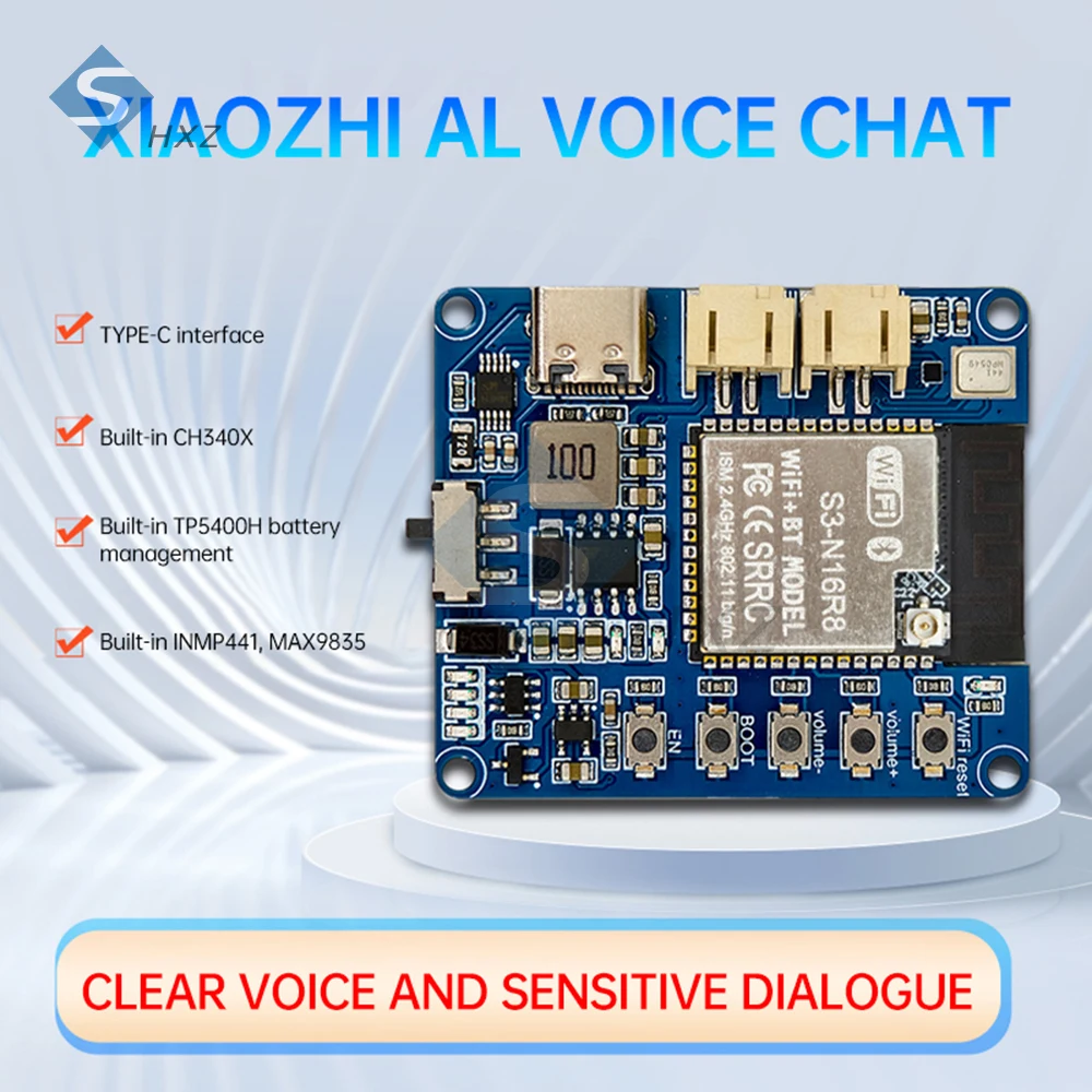 AI-Sprachmodul mit Mikrofon und Verstärker, programmierbares USB-C-Soundboard, kompatibel mit Deepseek/Qwen und PIR-Sensor für Heimwerker/Smart Home