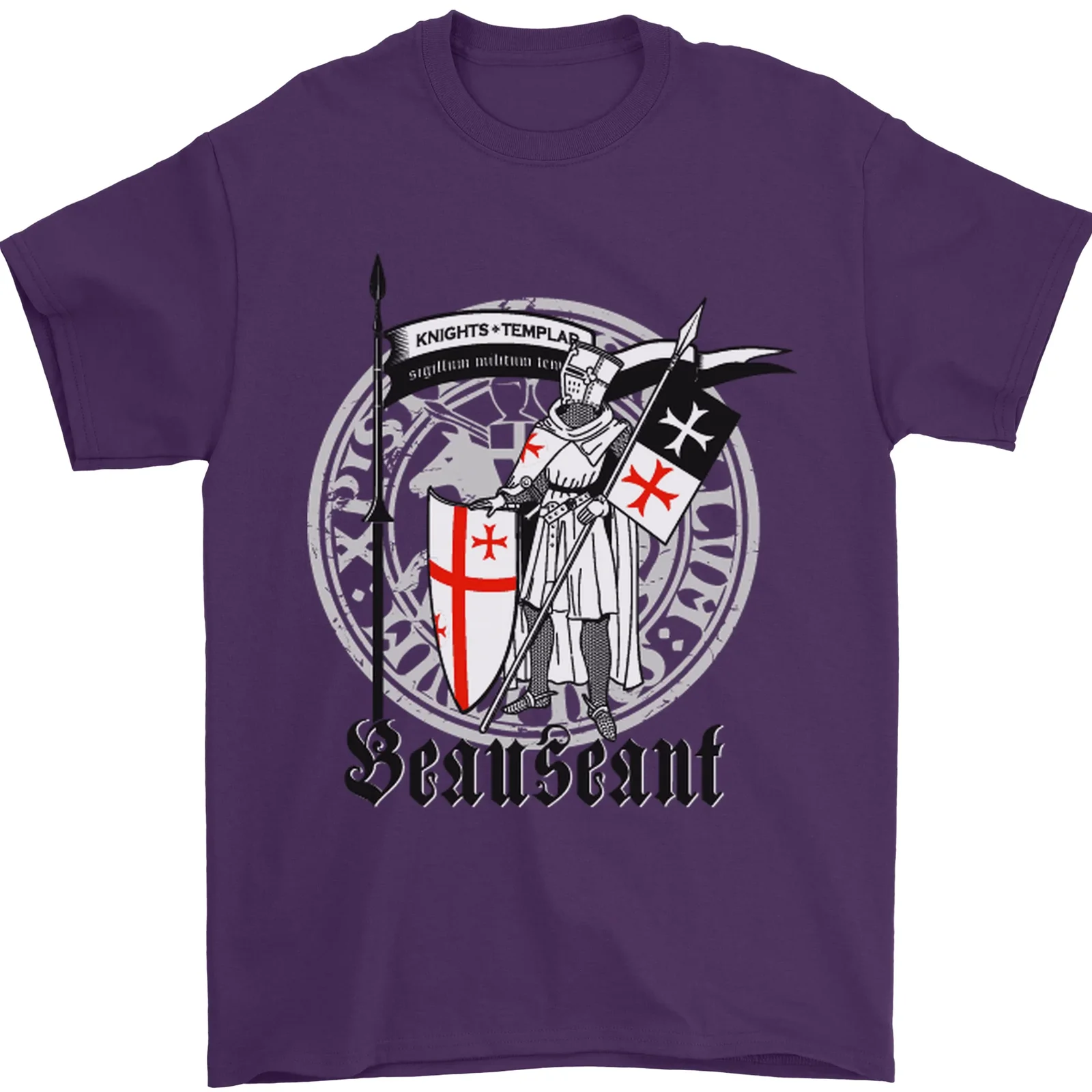 

Knights Templar St Georges Day Beauseant T Shirt New 100% Cotton Short Sleeve O-Neck Tshirt Casual Mens Top