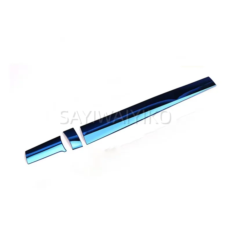 For Honda Civic 2016-2017 3Pcs Stainless Steel Color Car Interior Front Center Control Dashboard Stripe Cover Trim