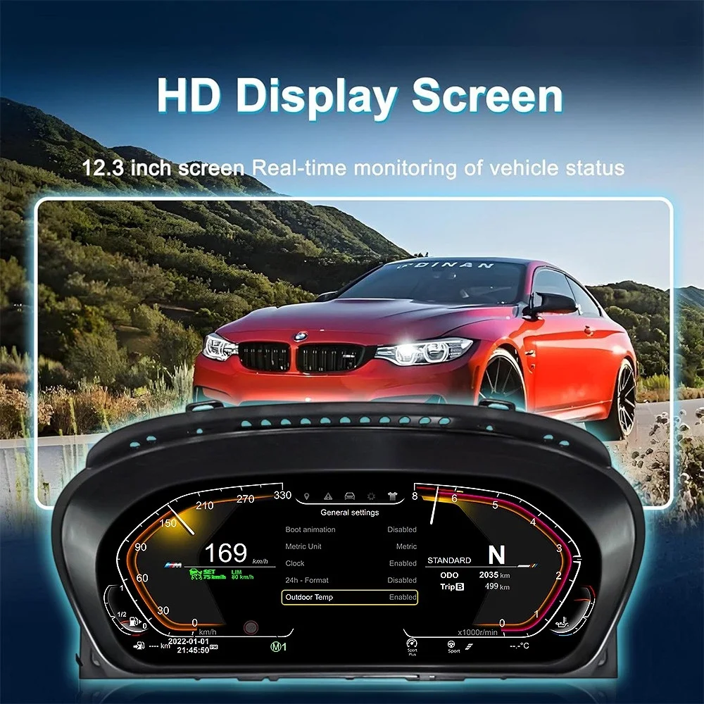 For BMW 5 Series E60 E61 6 Series E63 E64 Anti-glare LCD Digital Instrument Cluster Dashboard Speedometer Screen Car Upgrade