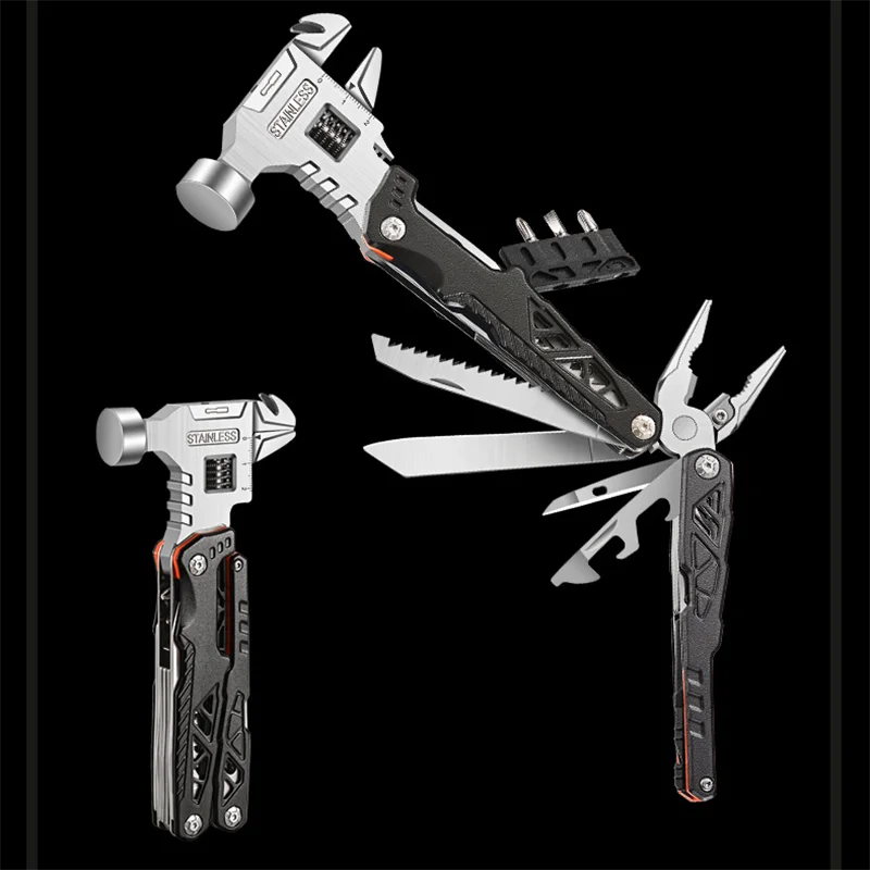 التخييم في الهواء الطلق متعددة الوظائف وجع المطرقة كماشة للطي المطرقة كماشة مركبة الطوارئ مزيج الكل في واحد أداة المطرقة #2