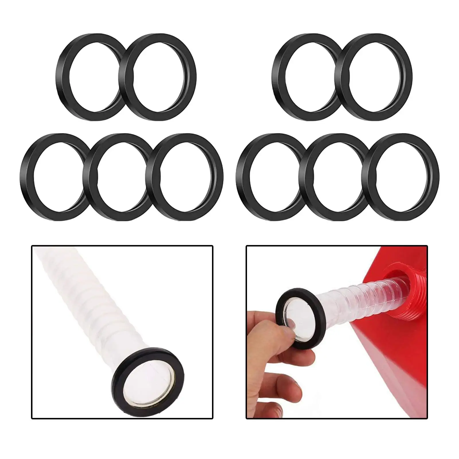 10 Pack Fuel Tank Nozzle Seals Rubber Seals Replacement for Most Fuel Gas Can Jerry Can Gaskets O Rings Gas Can Spout Gaskets