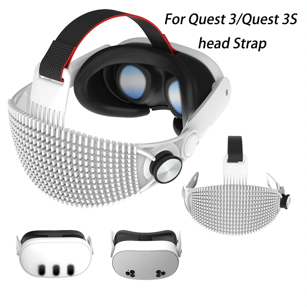 Para Meta Quest 3/Quest 3S Diadema suave transpirable con diadema ajustable para gafas VR para aliviar la presión