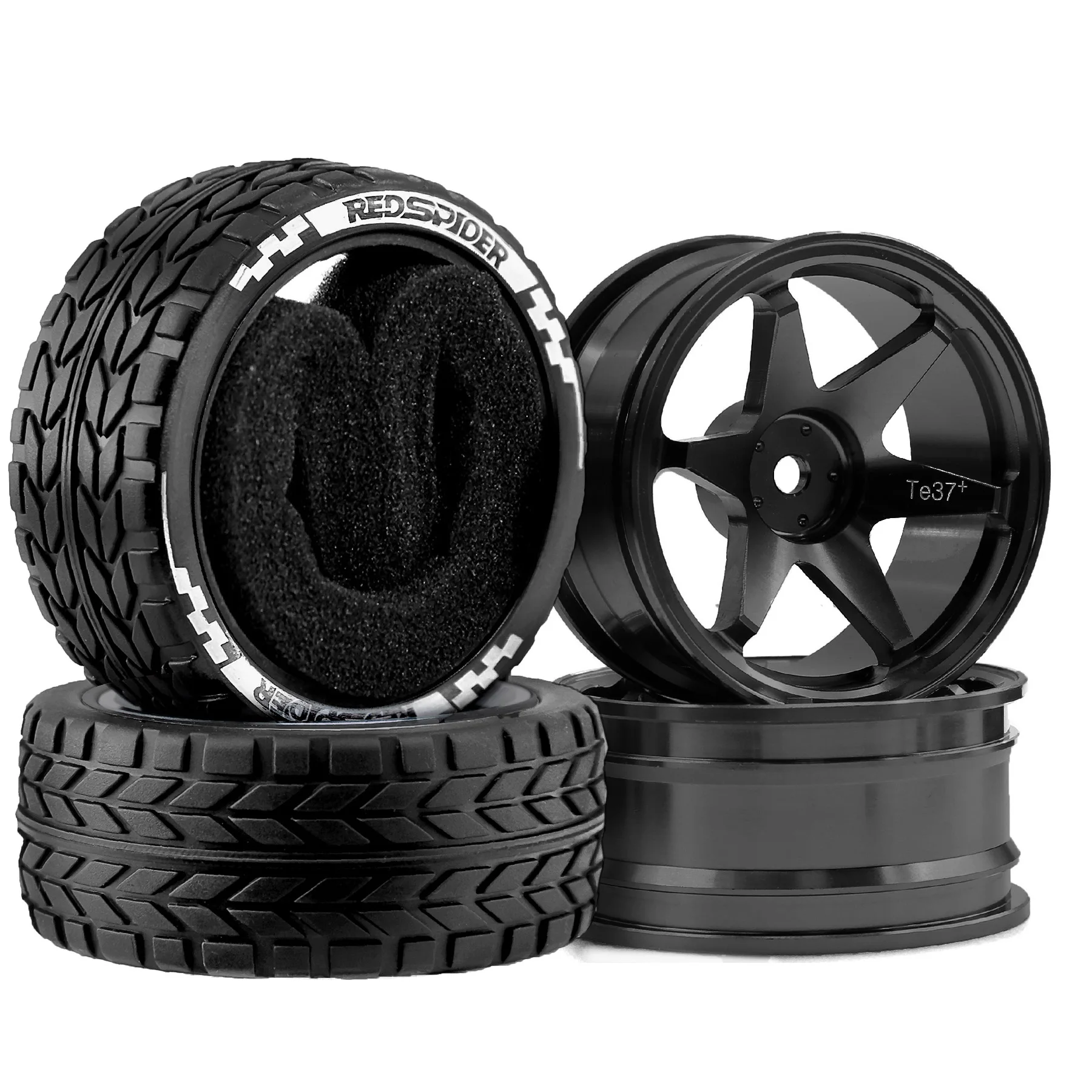 

4PCS Hard Pattern Tyre Drift Tires Wheels 12mm Hex for HPI HSP 1:10 RC On Road Racing Car