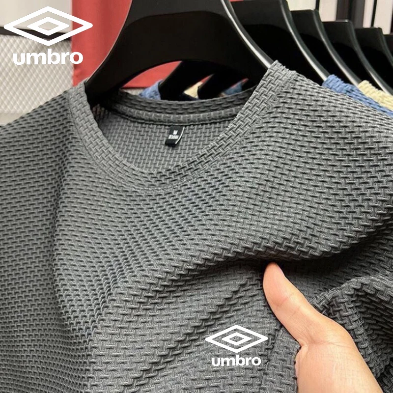 Wysokiej klasy haftowana koszulka Umbro Ice Silk Mesh z krótkim rękawem dla mężczyzn Letnia moda Casual Oddychająca koszulka polo z krótkim rękawem