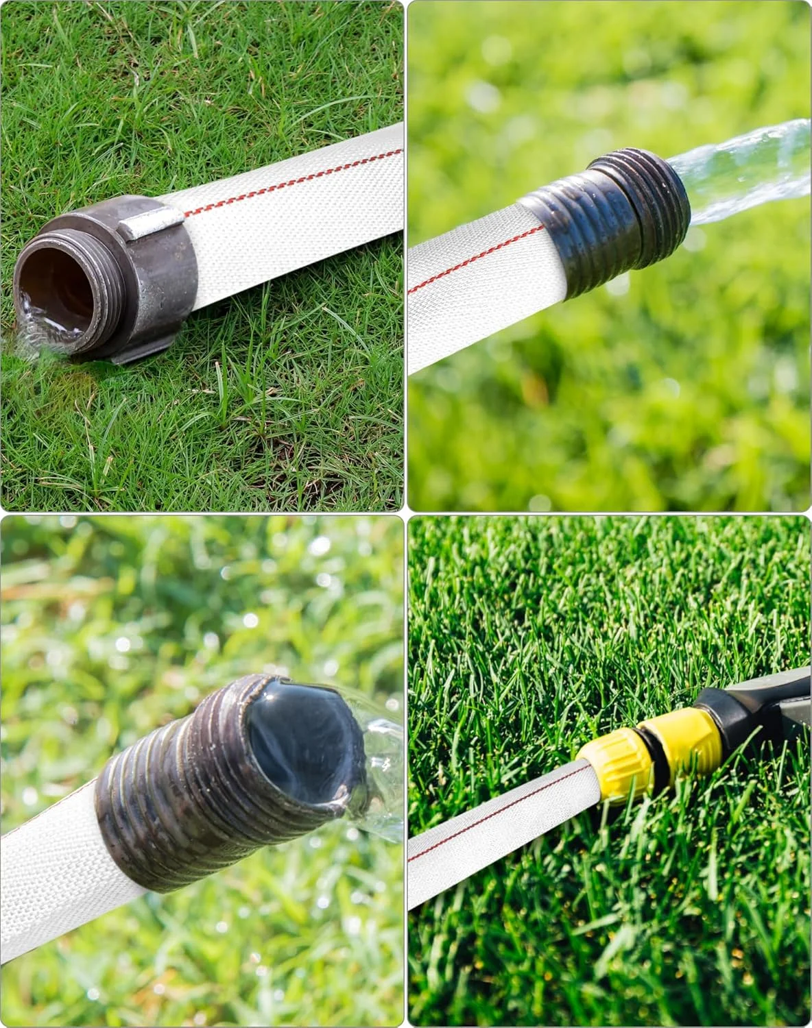 Backwash ท่อ 2 "ID x 65 ฟุตยืดหยุ่น Discharge น้ําหนักเบาโพลีเอสเตอร์แบนน้ําท่อ Sump สําหรับสนามหญ้ากลางแจ้ง Garden Park รถ