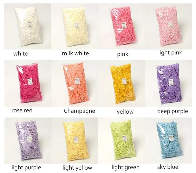 Bunte zerkleinerte Crinkle Papier Bast Candy Boxen DIY Geschenk box Füllmaterial Hochzeit Ehe Home Dekoration – Detail 12