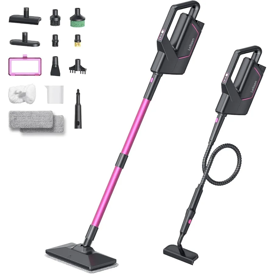 

Паровая швабра 12-в-1, пароочиститель со съемным и выдвижным шлангом, шнур питания 23 фута, 440 мл, съемный резервуар для воды, 260 футов, высокий темперамент