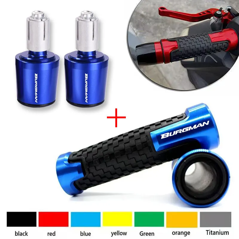 

Для мотоциклов Suzuki AN200 AN250 AN400 AN650 Burgman AN 125 250 400 650: ручки руля CNC 7/8" (22 мм) и заглушки для руля.