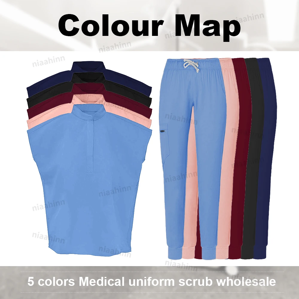 Medical Accessories Scrubs Uniforms Women Medical Blouses Nursing Pants Dental Scrub Set Veterinary Pet Clinic Hospital Workwear