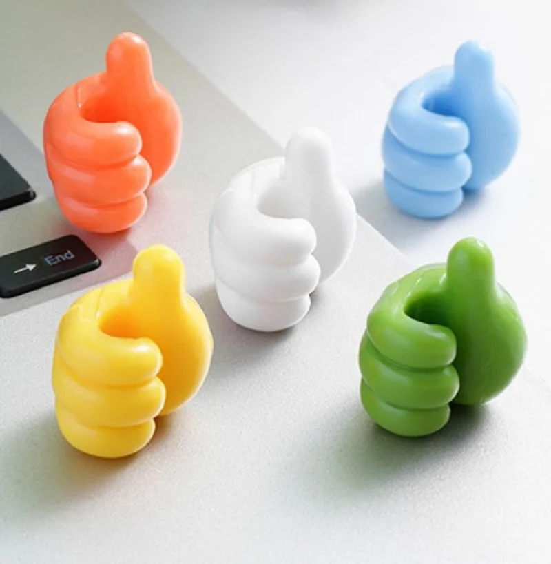 Soft Color Silicone Thumb Hanger Hook Mulfuntional Hand for Office Home Wire Cable Holder Key Storage Organizer Table Wall Clip