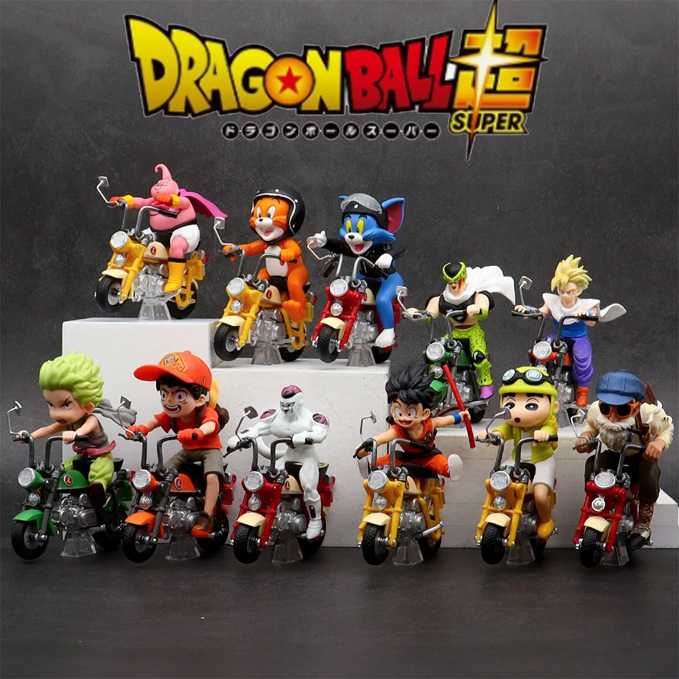 مجموعة شخصيات الرسوم المتحركة لسلسلة الدراجات النارية - Shenron Kuririn Son Goku Vegeta Trunks Super Saiyan PVC لعبة مجسمة هدية