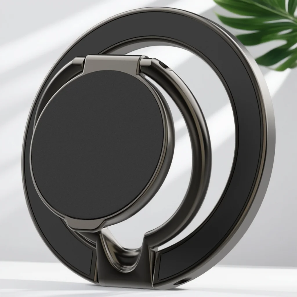 

Universal Double-sided Magnetic Holder for Magsafe Mobile Phone Stand in Car Grip Finger Ring Bracket with Hand Strap for Phone