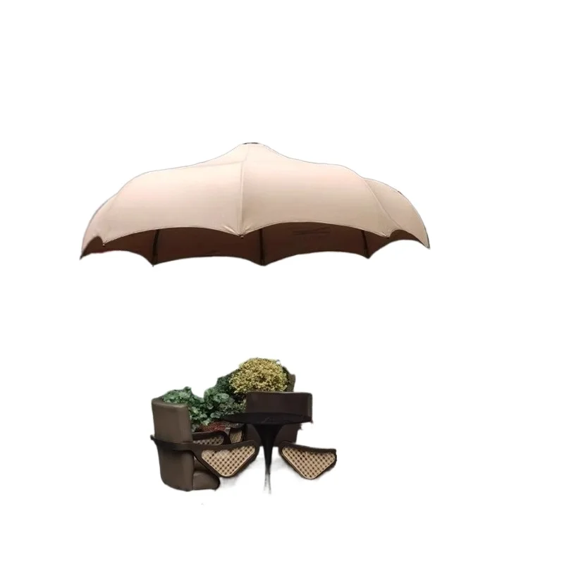 Outdoor courtyard umbrella, cafe sales department outdoor parasol, arc-shaped watermelon canopy restaurant waterproof and sunsc