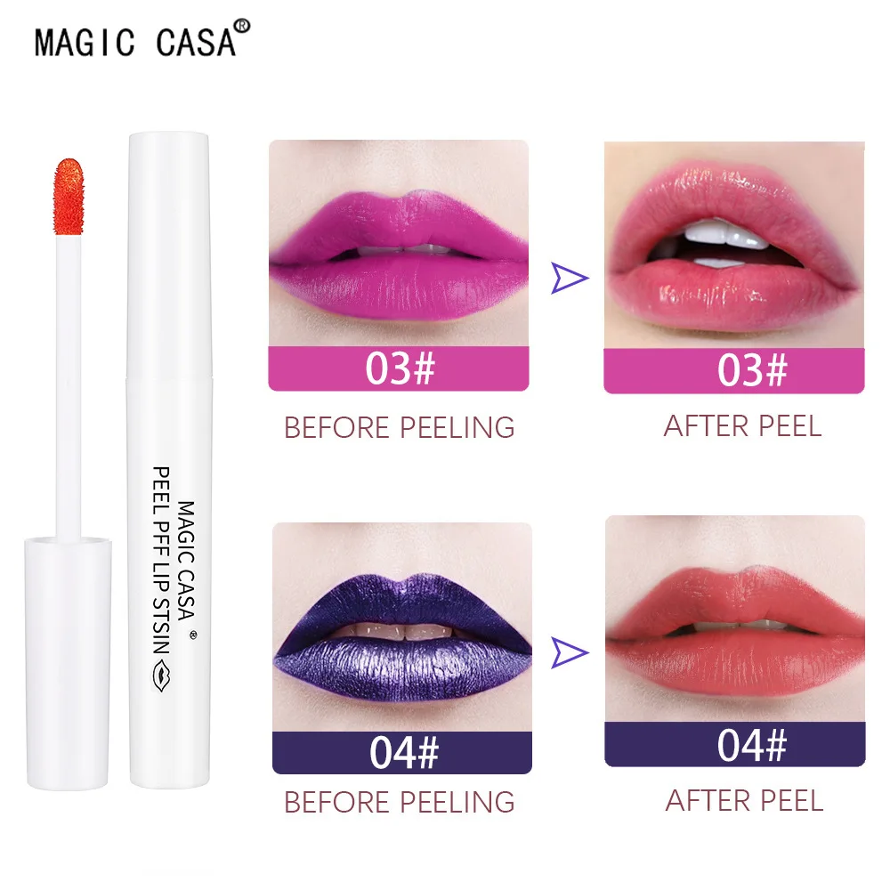 4 Kleuren Afscheuren Lip Glazuur Matte Lip Tinting Waterdichte Blijvende Schil Van Lipgloss Glanzende Vloeibare Lippenstift Lippen Make-Up Cosmetica