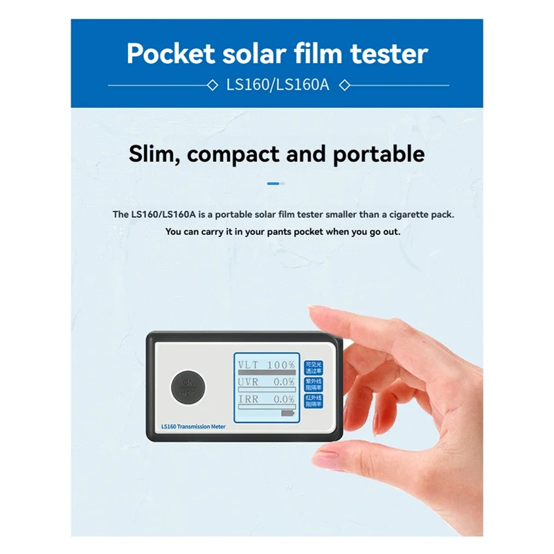 

ABBO-Solar Film Transmission Meter Test Window Tints With UV IR Rejection Visible Light Transmittance Uv Meter