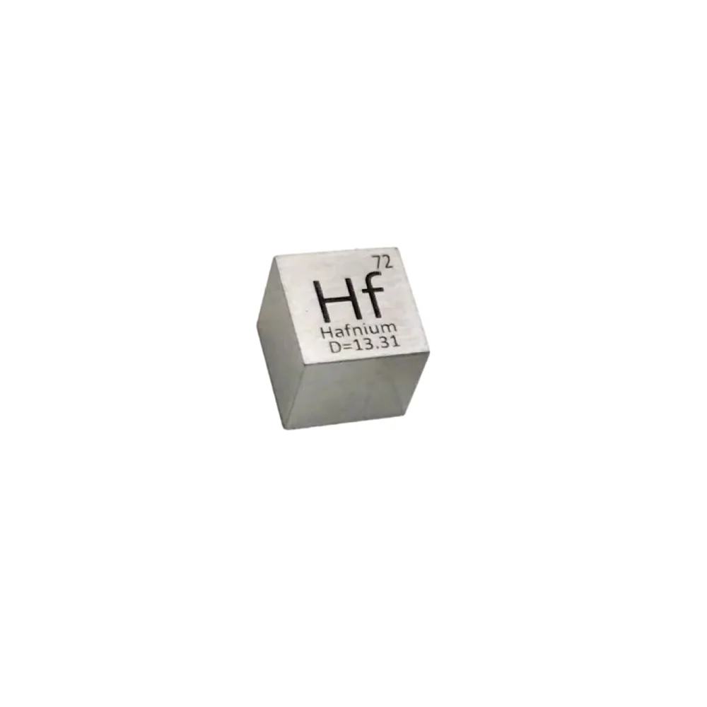 1cm Hafnium Element Cube 99.9% Pure Hf Metal Block Collection Hobby Desktop Decoration