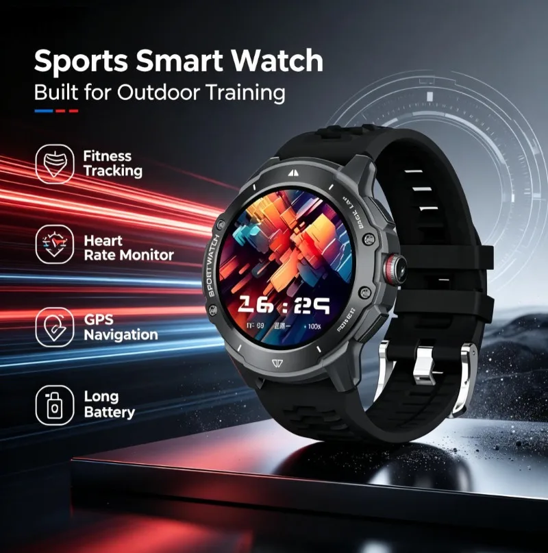 4G Cellular Sports Smart Watch With SIM Card Video Call Curved Eye-friendly Screen Large Storage Wristwatch