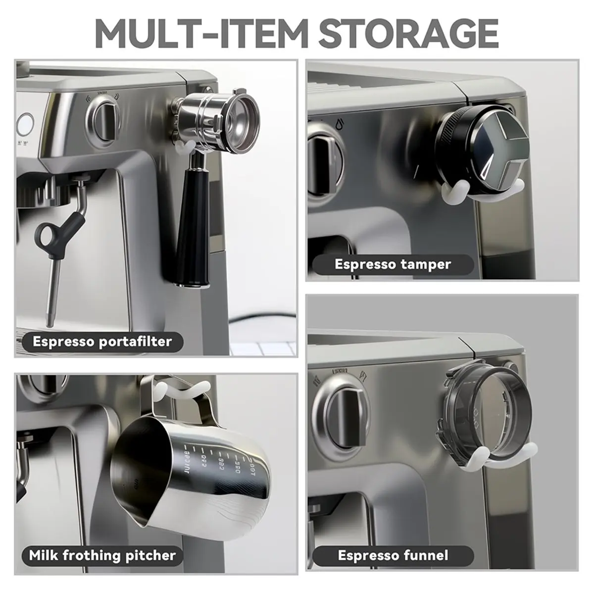 

Магнитный держатель для портафильтра для металлических и пластиковых поверхностей, органайзер для аксессуаров для эспрессо, подходит для металлических и пластиковых корпусов.