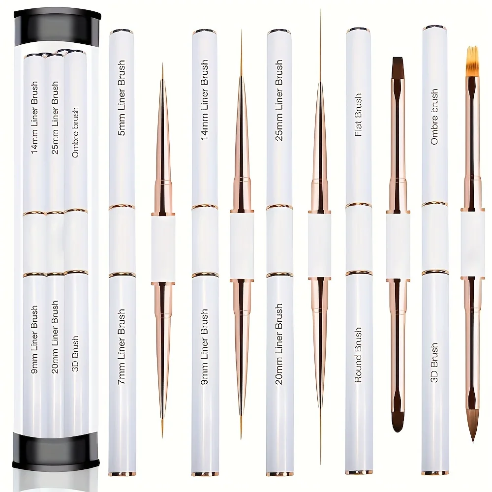 5Pcs Dual End Nail Art Pen Brushes