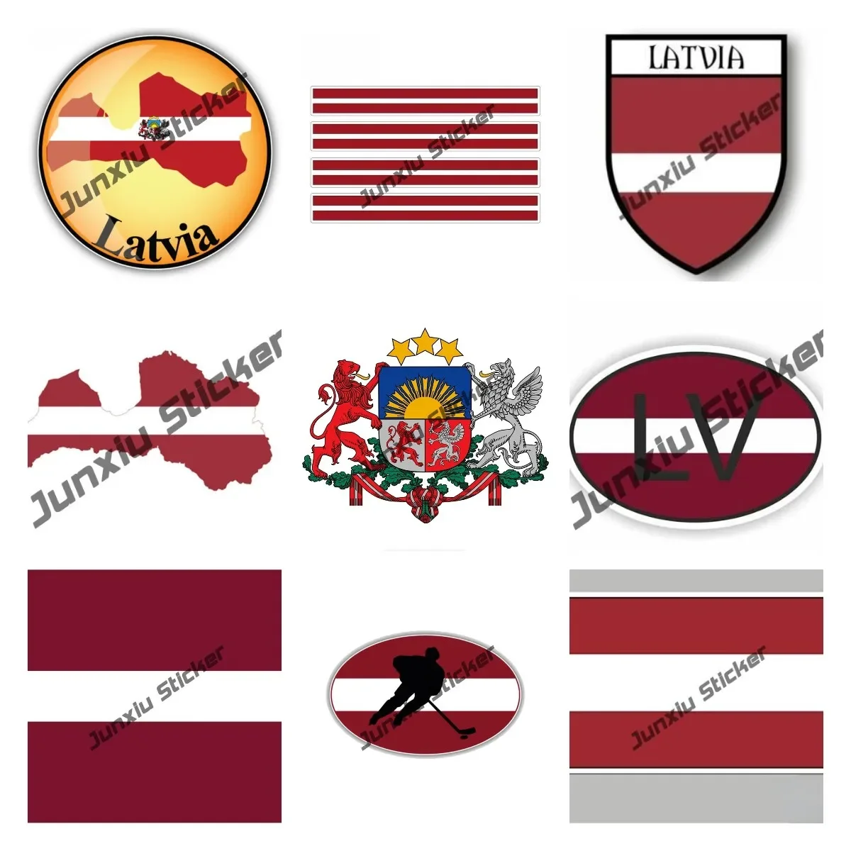 Latvian Coat of Arms Sticker Decal Self Adhesive Vinyl Latvia Flag LV Car Assessoires Premium Quality Vinyl Glue Sticker KK13cm