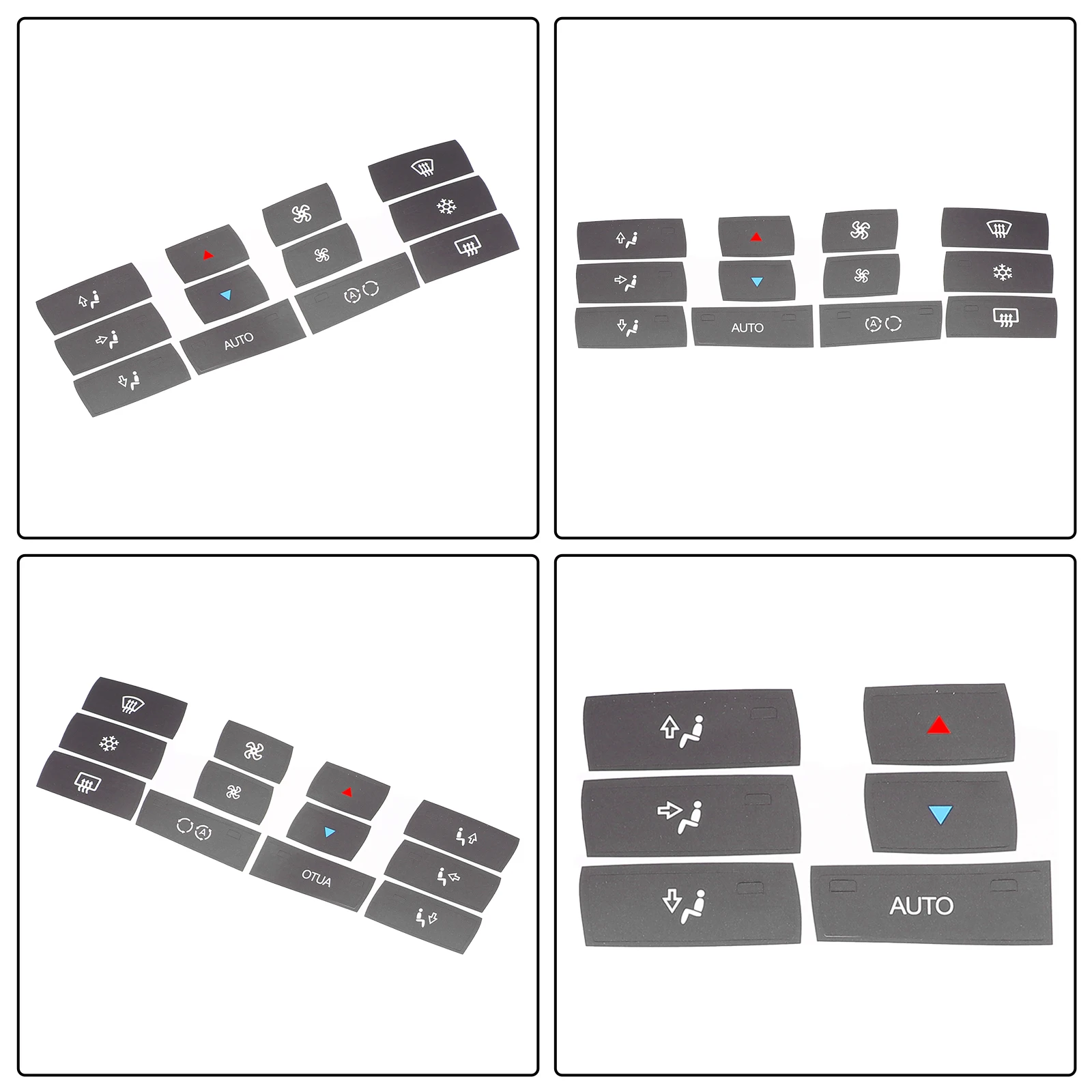 Dashboard Button Overlay Stickers for Compatible with For BMW X3 E83 Climate Control System 2003 through 2010 Repair Set