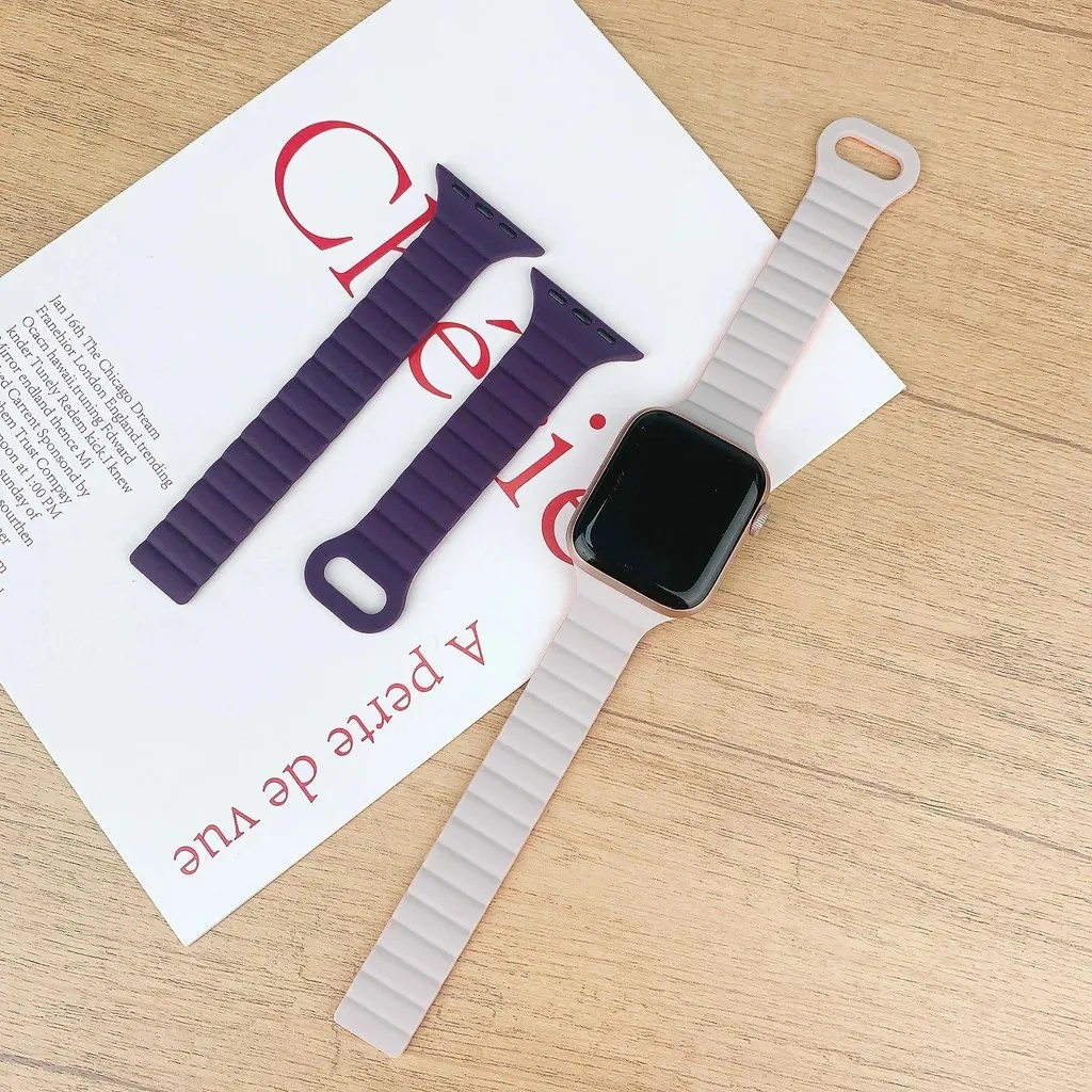 Bracciale da donna con cinturino magnetico in silicone sottile per Apple Watch Ultra2 49mm 44mm 40mm S10 42mm/46mm IWatch Series 9 8 7 6 SE 5