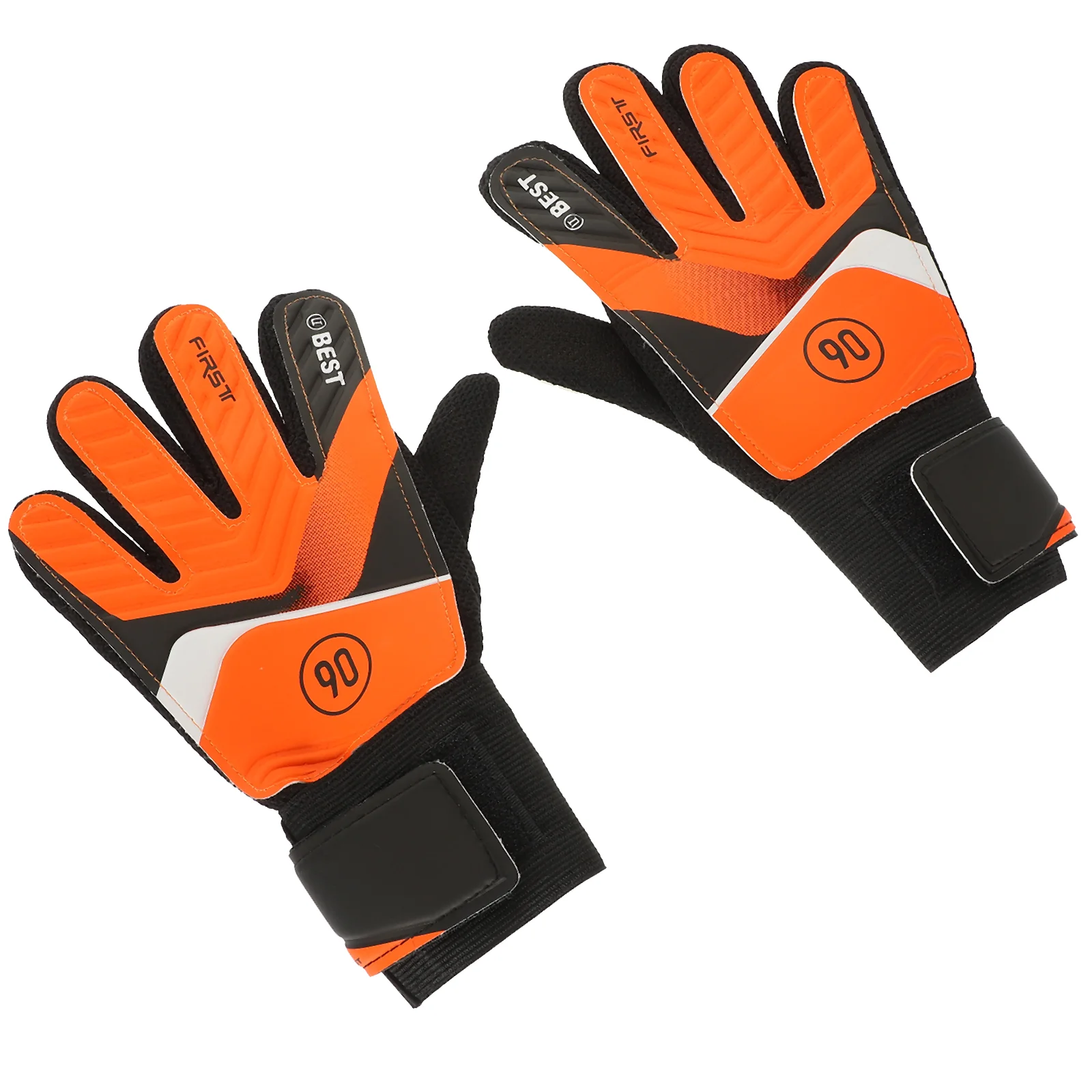 Wear-resisting Soccer Glove Football Goalkeeper Gloves Latex Anti-collision (green #5) Orange Pu Child