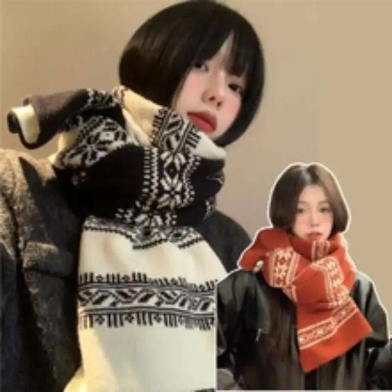 Fair-Isle-Strickschal für den Winter, weich, gemütlich, warm für Outdoor-Ausflüge und den täglichen Wintergebrauch. – Detail 7
