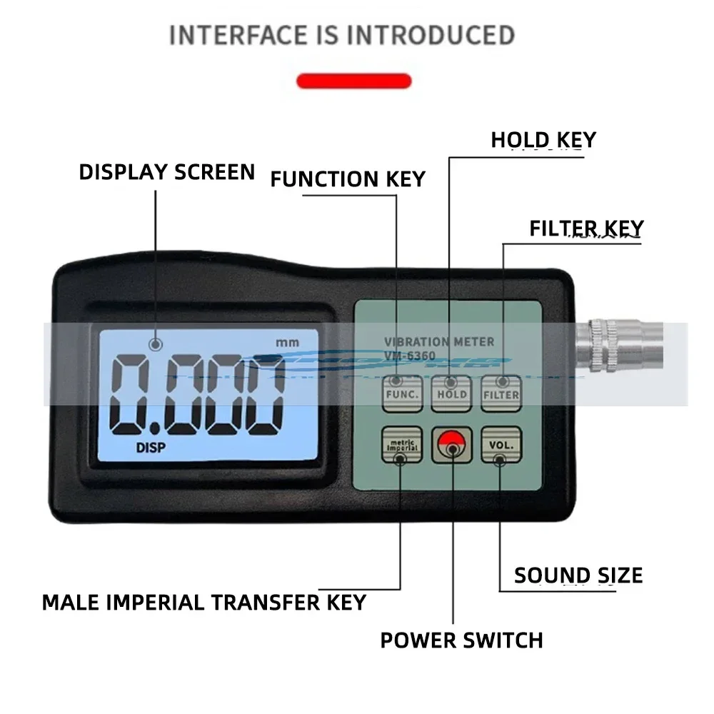 VM-6360 digital vibration instrument motor failure Vibration analyzer 10Hz~10KHz 0.01mm/s~ 400mm /s Vibration detector