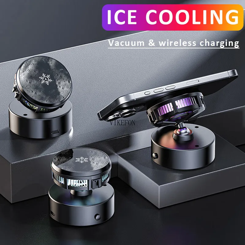 

RGB ICE охлаждающий автомобильный магнитный вакуумный адсорбционный кронштейн для приборной панели, беспроводное зарядное устройство, держатель для телефона для Tesla, стола, стены, тренажерного зала, туалета