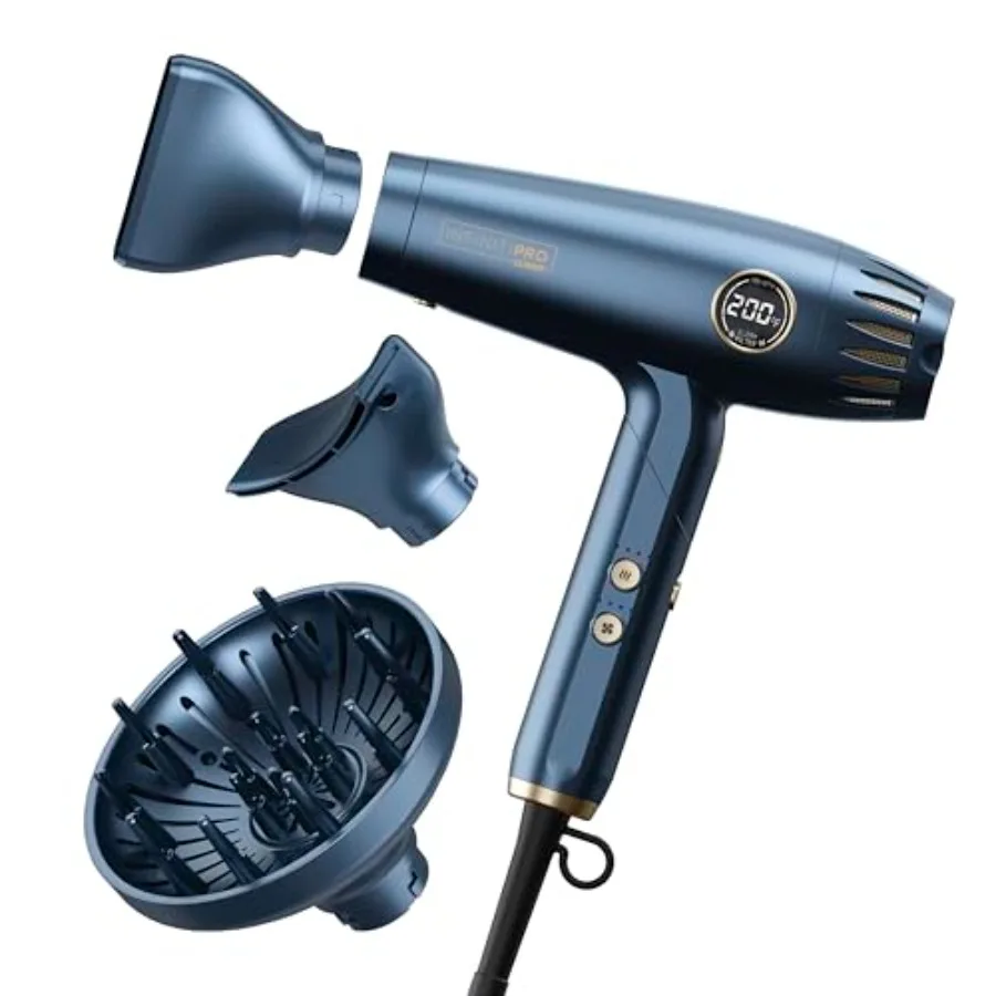 

Infiniti PRO by DigitalAIRE 2.0 Hair Dryer 1875W Frizz-Reducing Ionic Hair Blow Dryer with Diffuser Up to 5X More Speed and 90