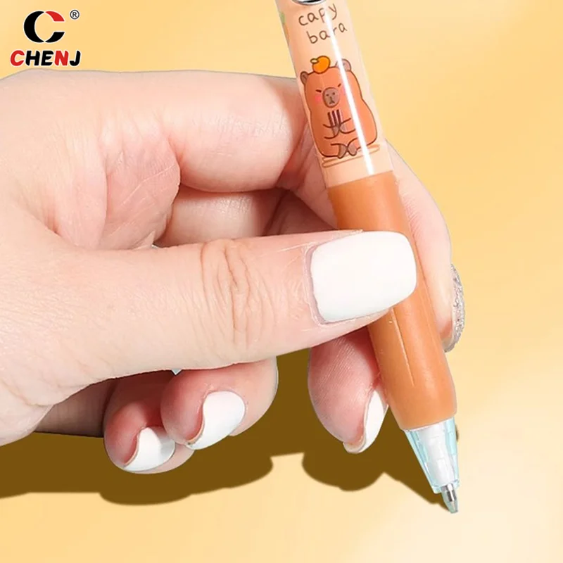 1pc Cartoon Capybara Butt Pressing Neutral Pen Funny Writing Pens Quick-Drying Writing Smooth Kawaii Pens Aesthetic Stationery